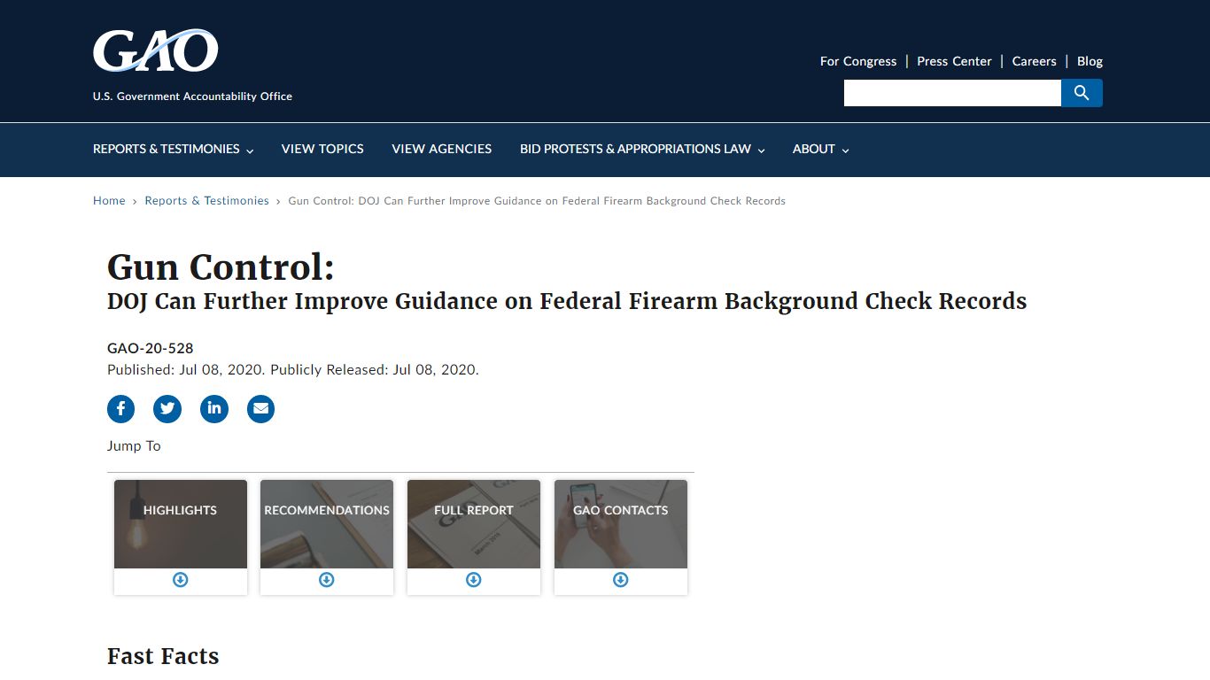 Gun Control: DOJ Can Further Improve Guidance on Federal Firearm ...